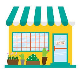 Image showing Shopping Downtown Means Sidewalk Store 3d Illustration