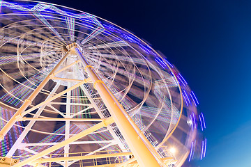 Image showing Ferris wheel at night