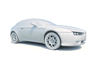 Image showing 3d Car White Blank Template