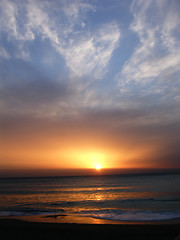 Image showing sunset on the beach