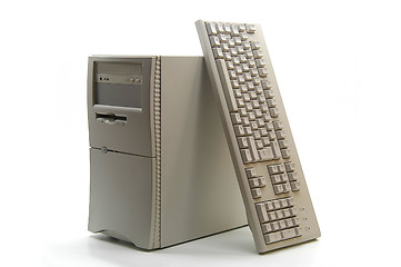 Image showing Mini-tower PC and keyboard