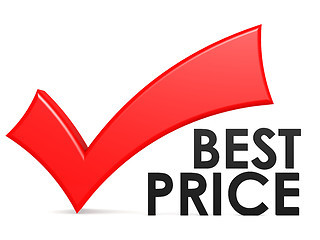 Image showing Best price word with red check mark