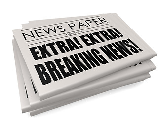 Image showing Newspaper with breaking news