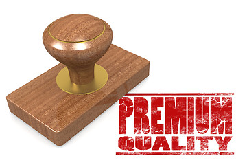 Image showing Red premium quality wooded seal stamp