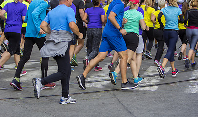 Image showing Marathon running race on the city road