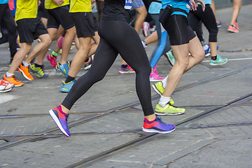 Image showing Marathon running race on the city road