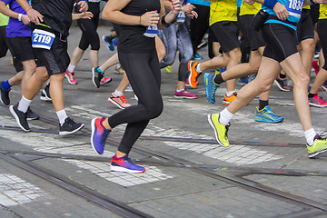 Image showing Marathon running race on the city road