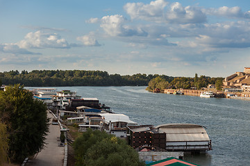 Image showing Party barges (splavs), Sava river, Belgrade