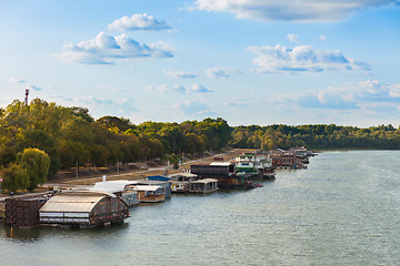 Image showing Splavs (river barges) on the Sava, Belgrade