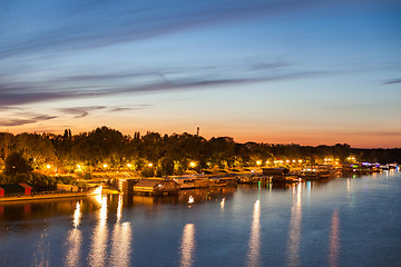 Image showing Party barges (splavs), Sava river, Belgrade