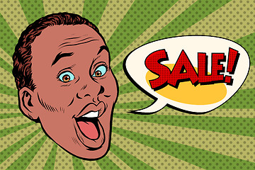 Image showing head pop art style sale African man