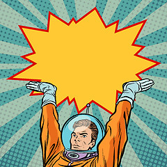 Image showing astronaut holding comic bubble