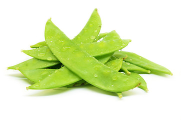 Image showing Snow peas flat green bean