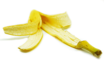 Image showing Peeled yellow banana skin