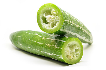 Image showing Sliced Snake gourd