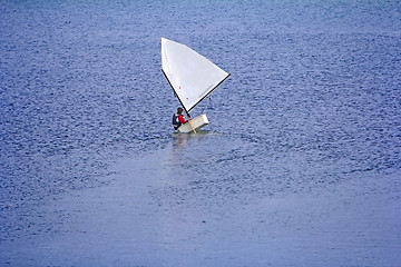Image showing Sports sailing in small boats on the lake
