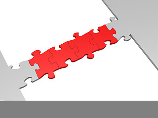 Image showing Red puzzle as a bridge with a white parts