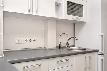 Image showing Modern white kitchen