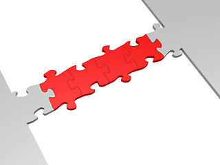Image showing Red puzzle as a bridge with a white parts