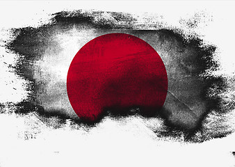 Image showing Japan flag painted with brush