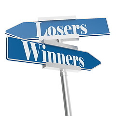 Image showing Winners or Losers signs