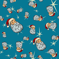 Image showing head Santa Claus Christmas seamless background