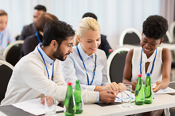 Image showing happy business team at international conference