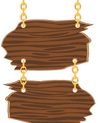 Image showing Two boards on golden chain