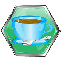 Image showing Button with cup coffee