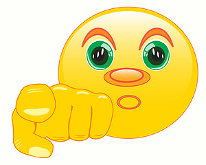 Image showing Smily shows finger