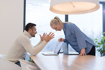 Image showing Startup Business Team At A Meeting at modern office building