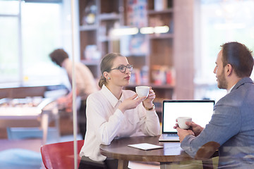 Image showing startup Business team Working With laptop in creative office