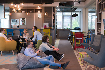 Image showing startup Office Workers Playing computer games