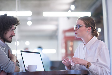 Image showing startup Business team Working With laptop in creative office