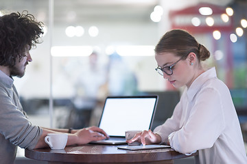 Image showing startup Business team Working With laptop in creative office