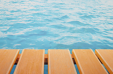 Image showing Pier Planks Over Sea Background