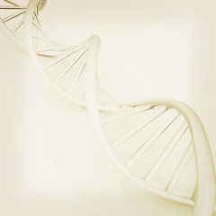 Image showing DNA structure model. 3d illustration. Vintage style.