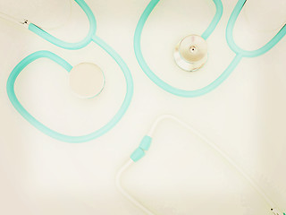 Image showing stethoscope. 3d illustration. Vintage style.