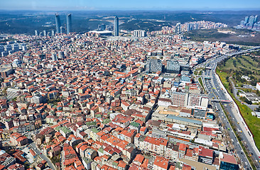 Image showing Istanbul, Turkey - 3 April, 2017: Arial view Levent Business District.