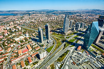 Image showing Istanbul, Turkey - April 3, 2017: Arial view the Levent Business District.