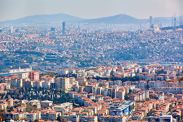 Image showing Asian part of Istanbul, the Uskudar shore, the aerial view