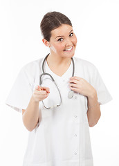 Image showing young smiling woman doctor or nurse