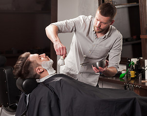 Image showing Hipster client visiting barber shop