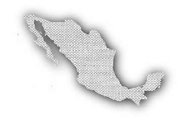 Image showing Map of Mexico on old linen