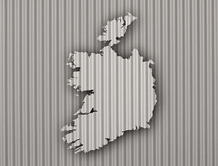 Image showing Map of Ireland on corrugated iron