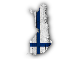 Image showing Map and flag of Finland