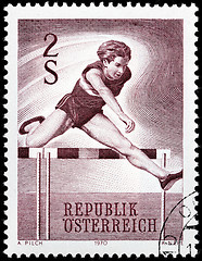 Image showing Hurdler Woman Stamp