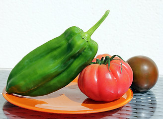 Image showing Tomato and Green Pepper