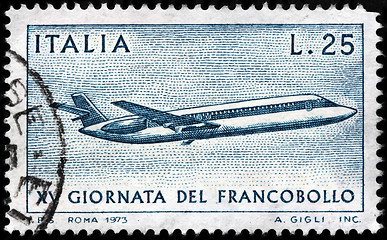 Image showing Passenger airplane stamp