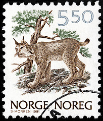 Image showing  Eurasian Lynx Stamp